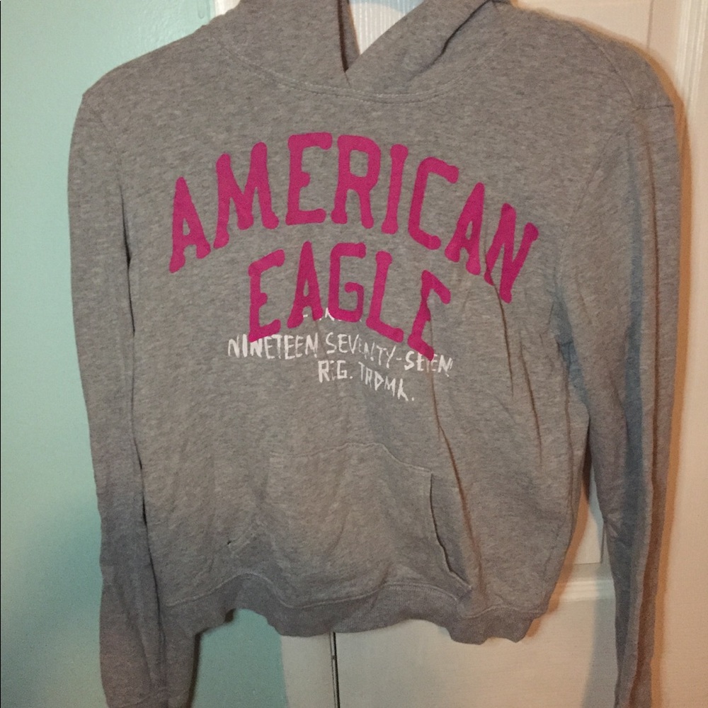American Eagle Pullover Heather Gray Sweatshirt